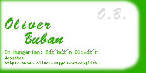 oliver buban business card